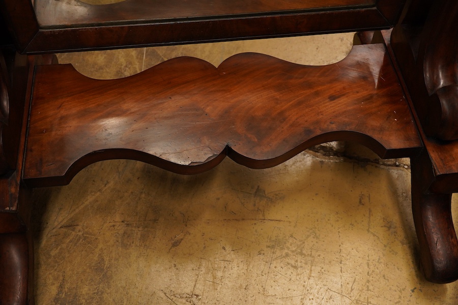 A Victorian mahogany cheval mirror, width 84cm, height 160cm